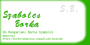szabolcs borka business card